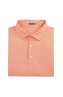 NEW GENTEAL men's club pinstripe performance polo in orange